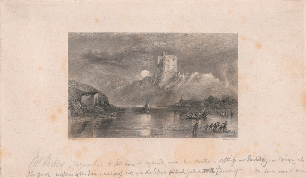 Norham Castle - Måneopgang af William Miller