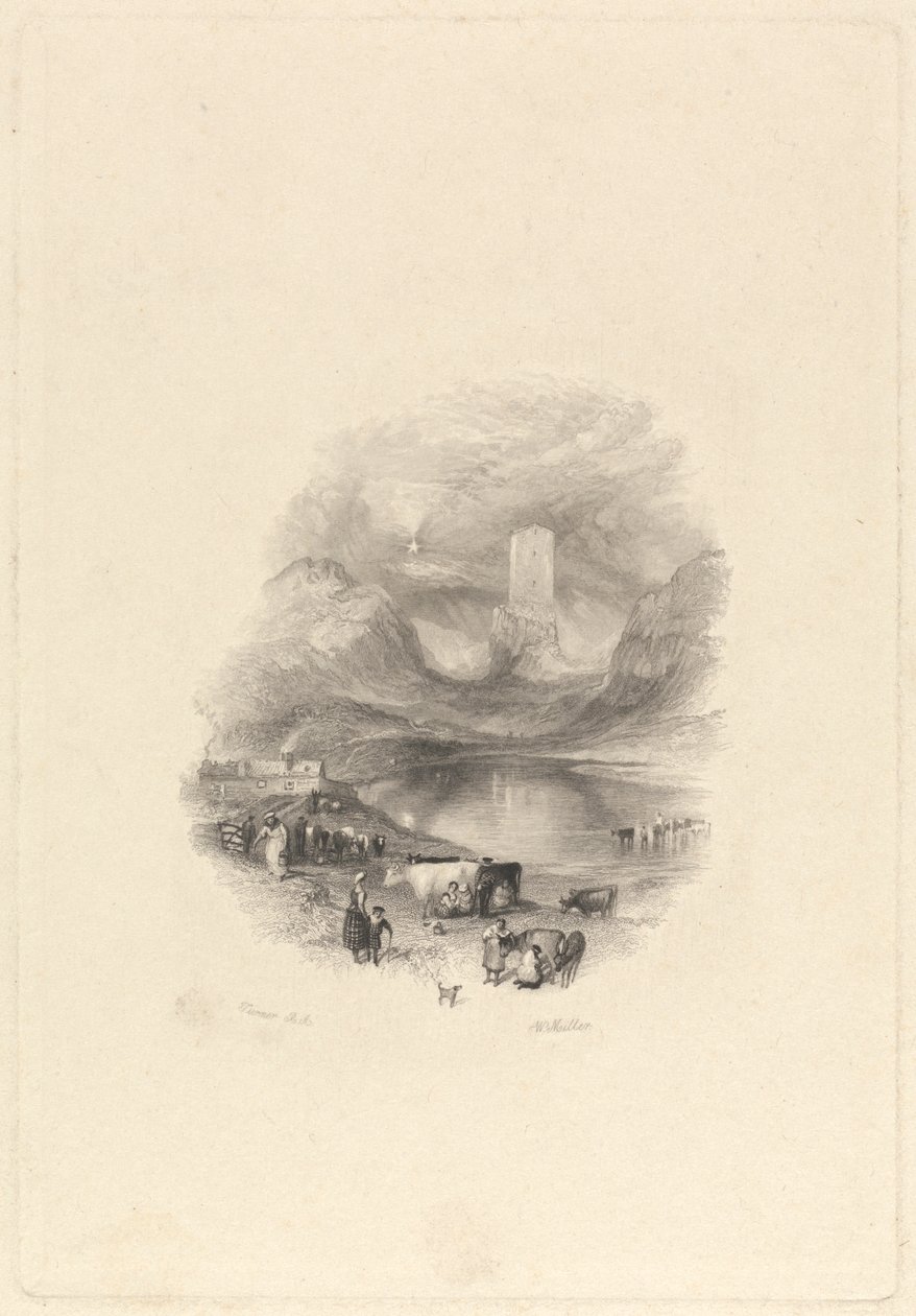 Sandy Knowe eller Smailholm Tower af William Miller