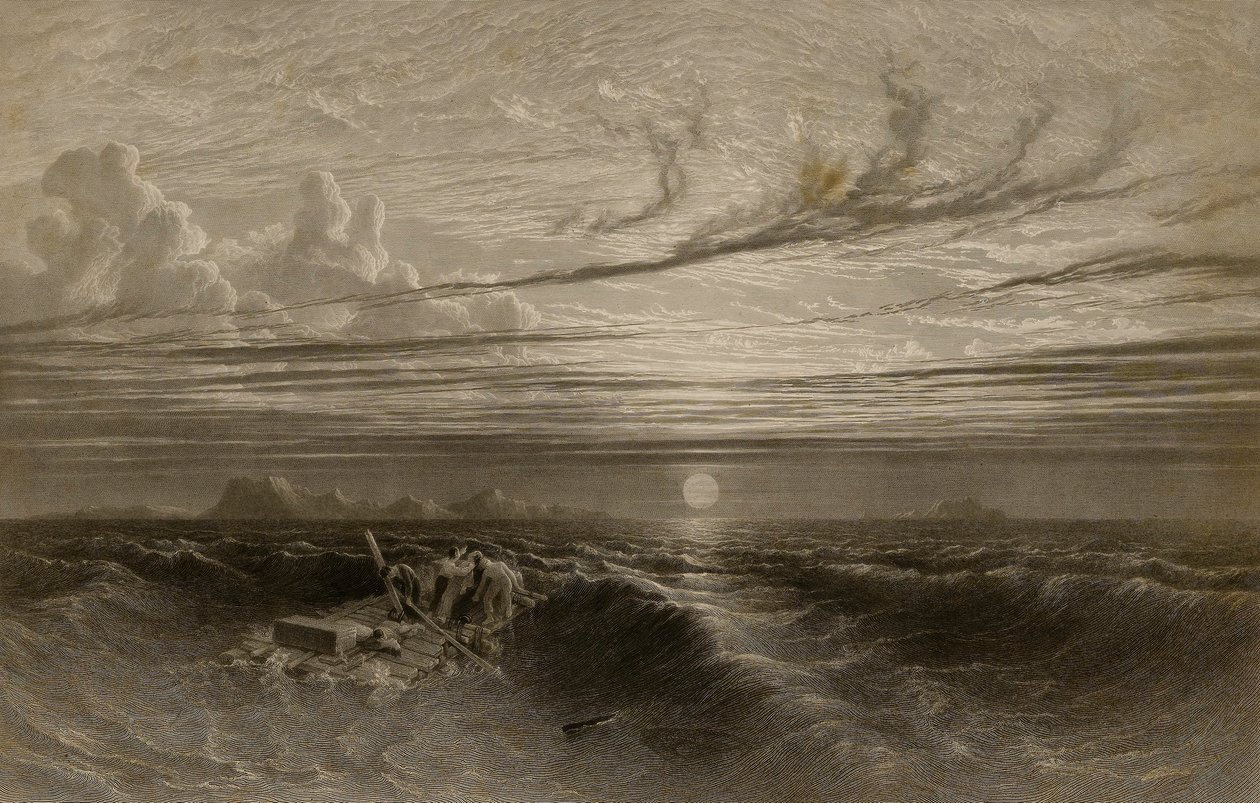 Solnedgang på havet efter en storm af William Miller