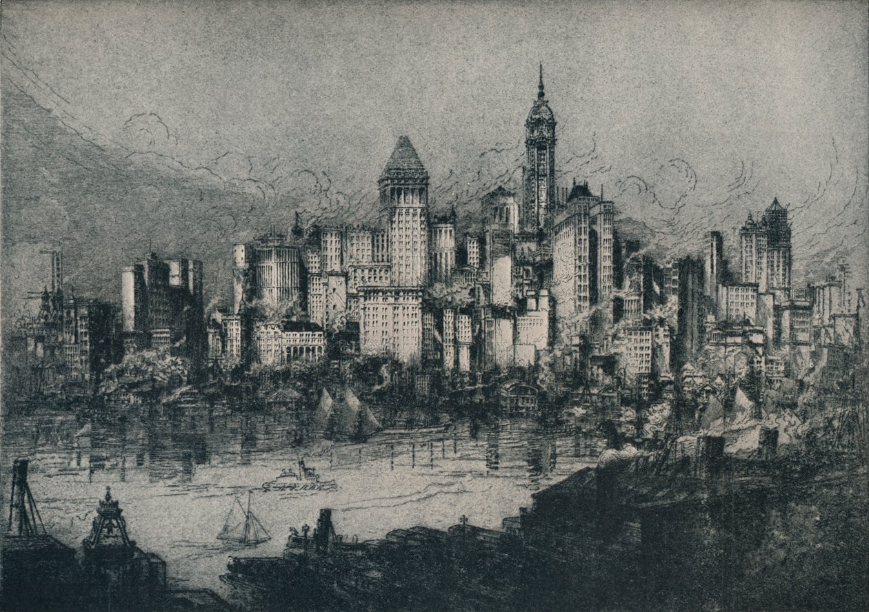 New York Fra Brooklyn, c1913 af William Monk