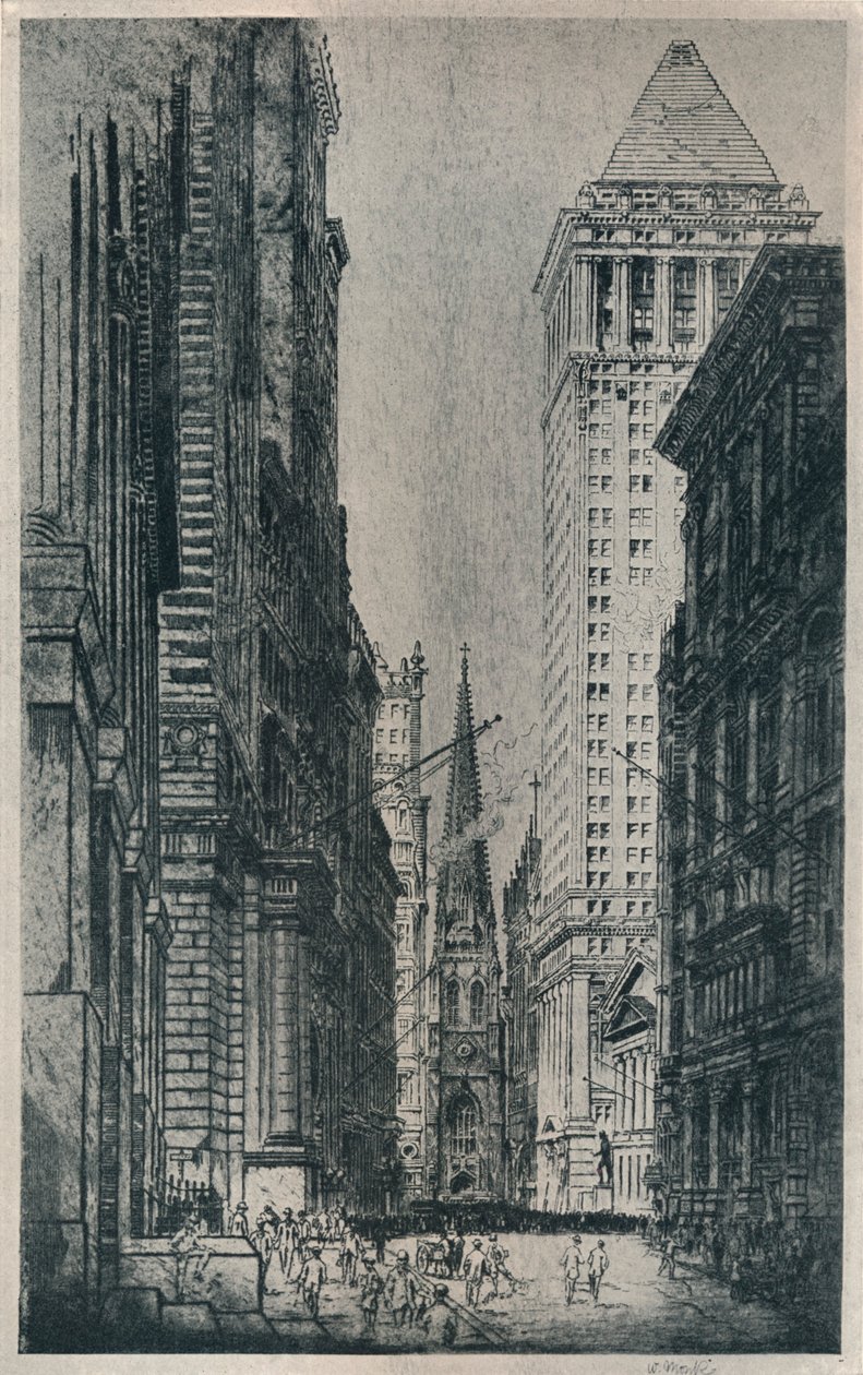 Wall Street, New York, c1913 af William Monk