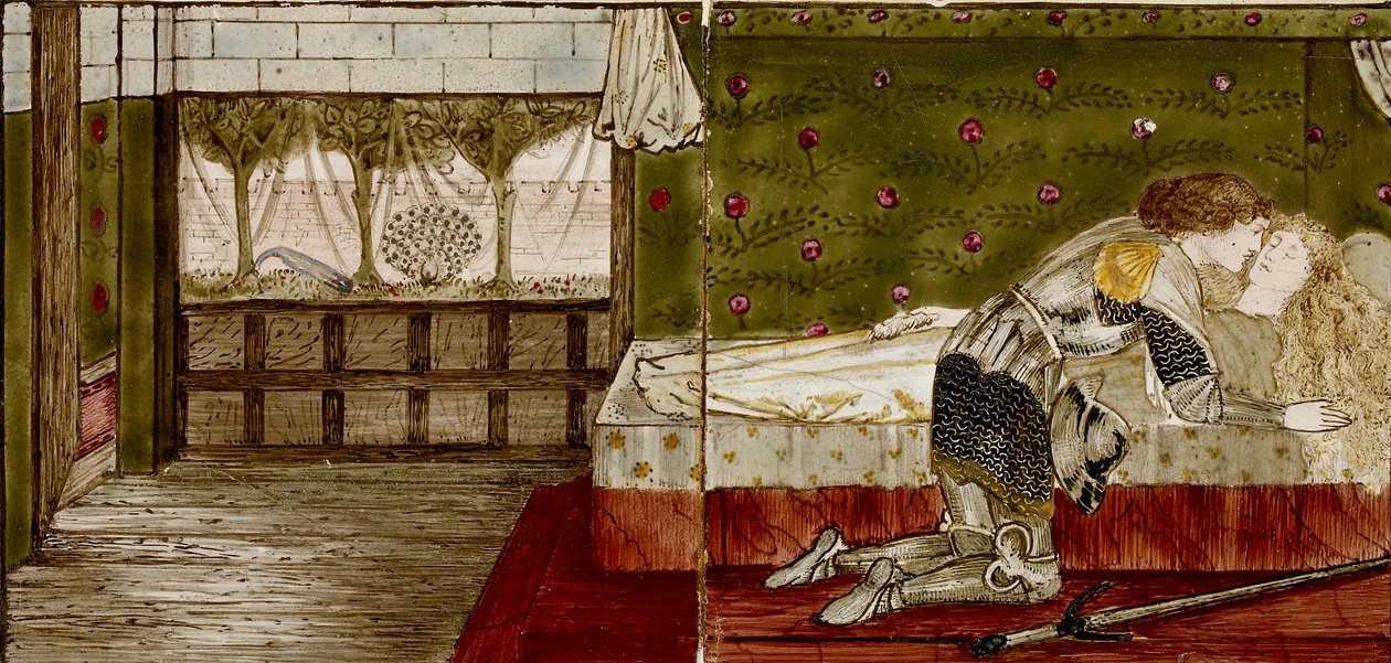 Seksten fliser danner otte illustrationer af 