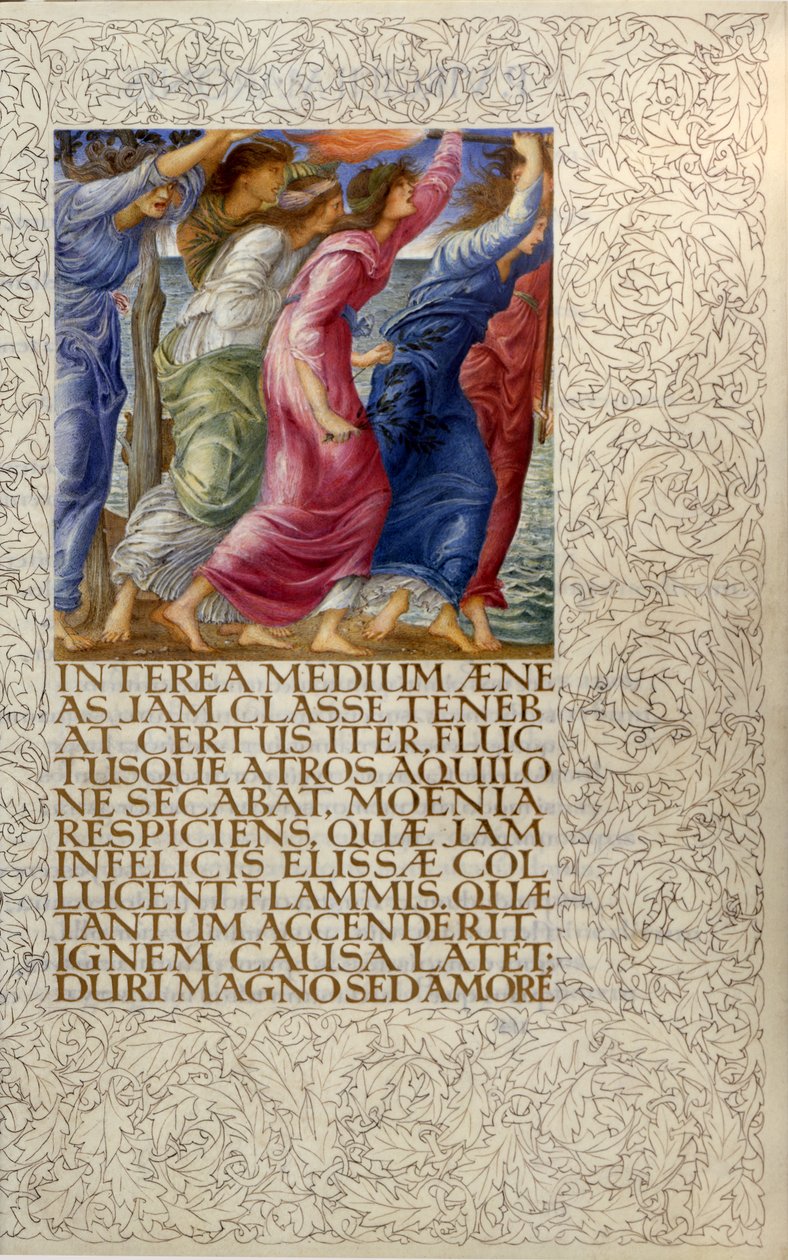 Burning Ships, illustration from "Venus and Aeneas", opening of Book I of Virgil "s" Aeneid "dani af William Morris