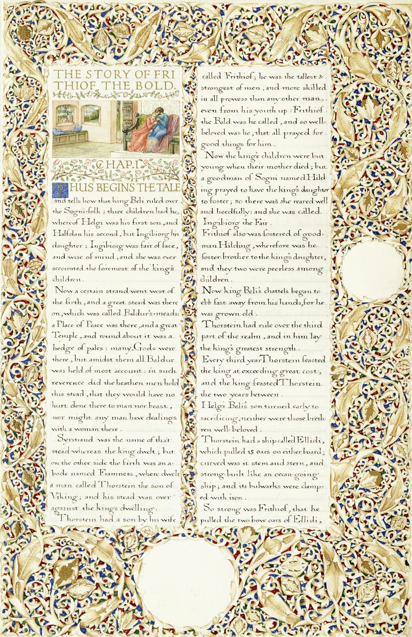 Calligraphic and illuminated manuscript, c.1871-1873dani af William Morris