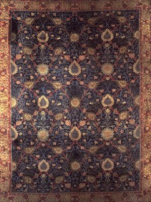 Design til et tæppe (tekstil) af William Morris