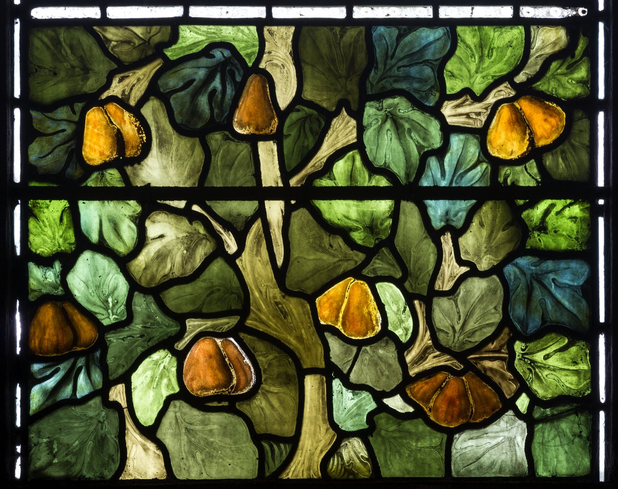 Løvdetalje, 1879 (farvet glas) af William Morris