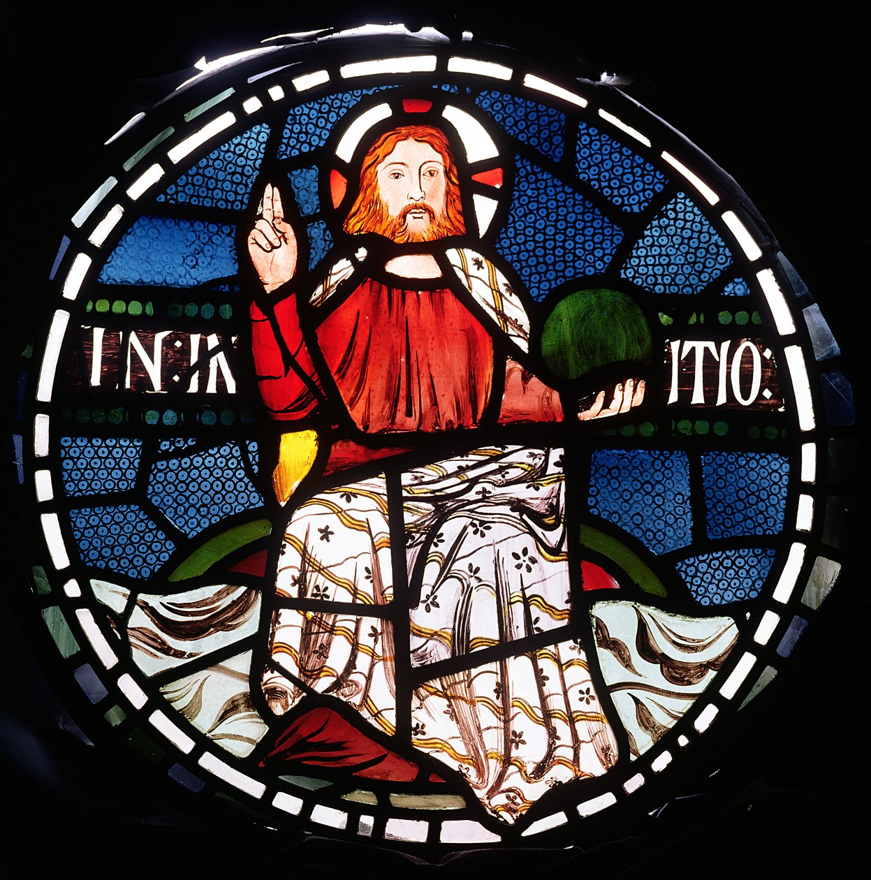 I begyndelsen, detalje fra skabelsesvinduet, 1861 farvede glasdetalje af 120153 af William Morris