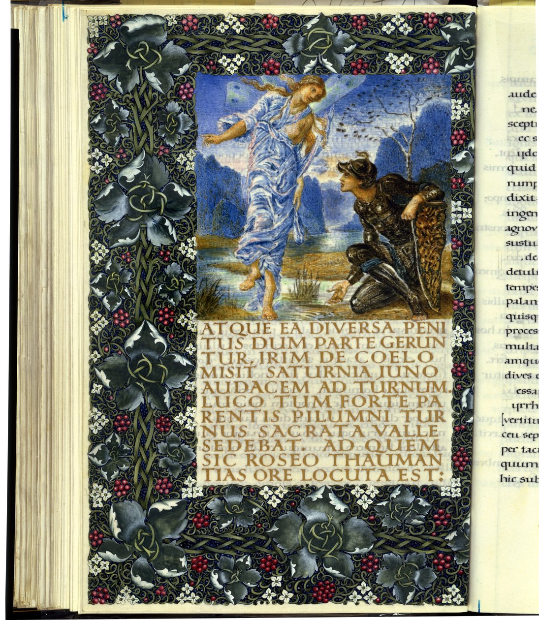 Iris dukker op foran Turnus, åbningen af bog IX af Virgils "Aeneid" af William Morris