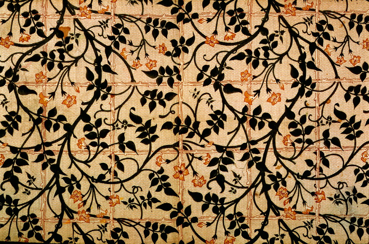 Jasmine trail gardindesign, 1868-70 (trykt bomuld) af William Morris