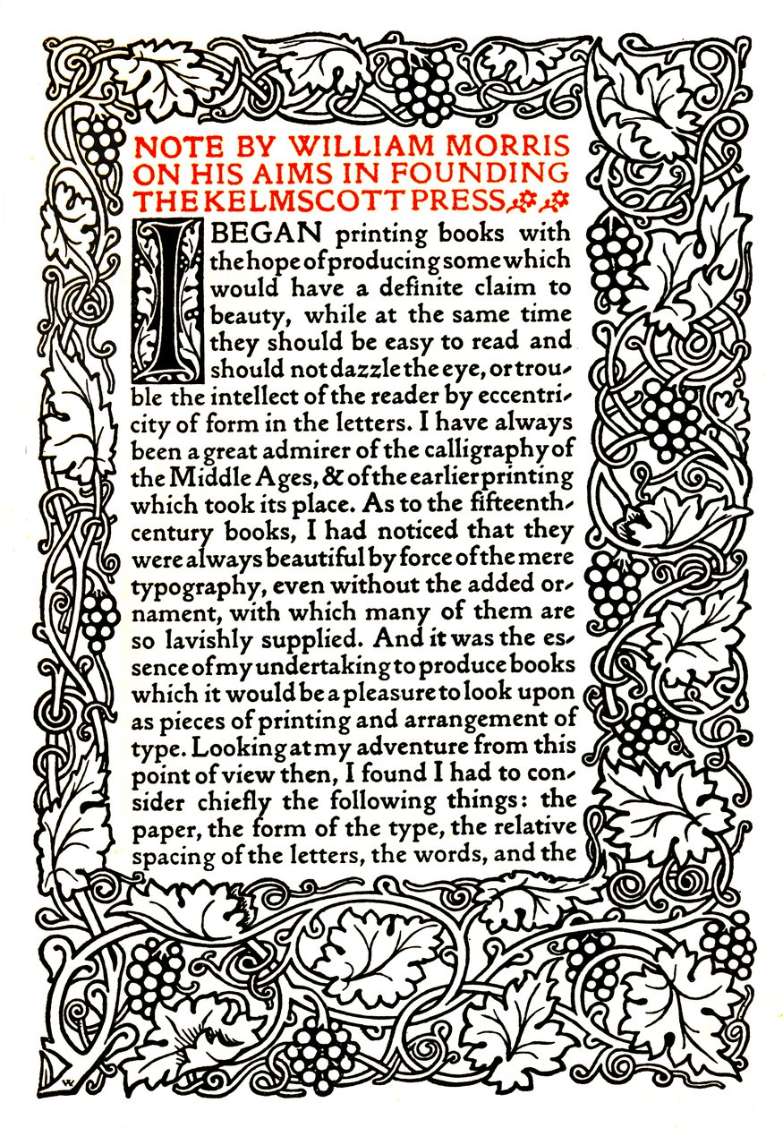 Kelmscott Press: Side trykt i Golden Type, ca. 1895, 1914 af William Morris