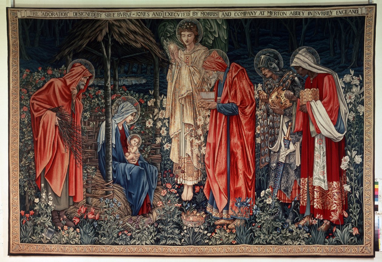 Magiernes tilbedelse. Tapet fra William Morris (1834-1896) værksted af William Morris