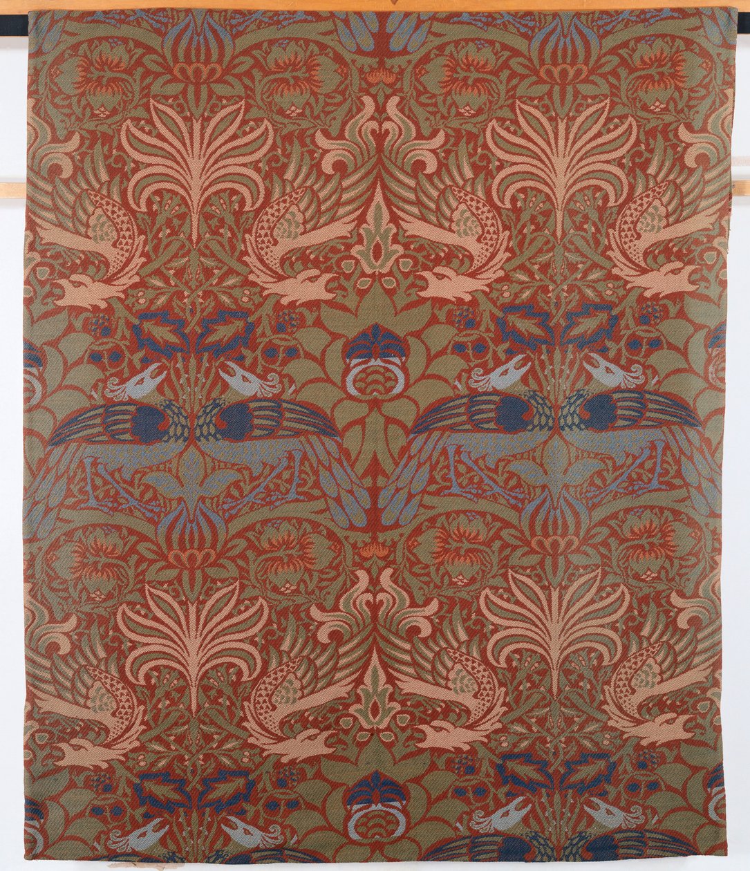 Påfugl en drage, håndvævet twillgardin, Morris & Co., 1878 af William Morris