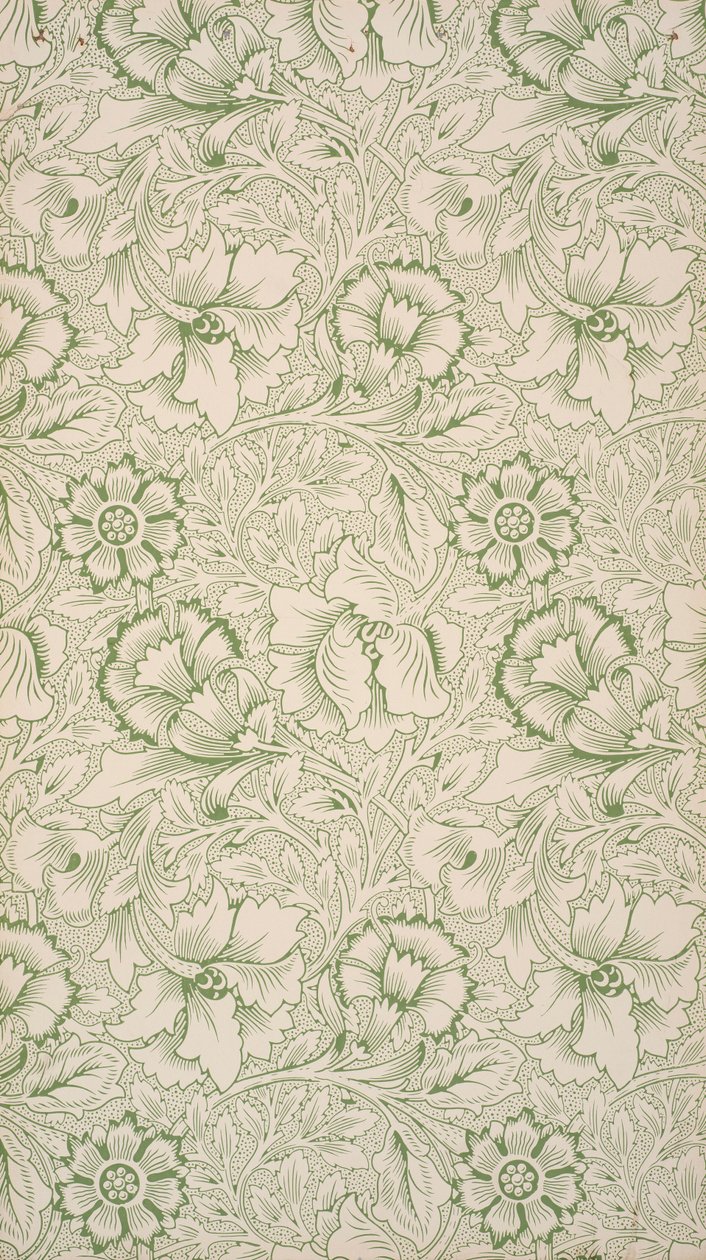 Pink og Valmue. Tapet, 1881. af William Morris