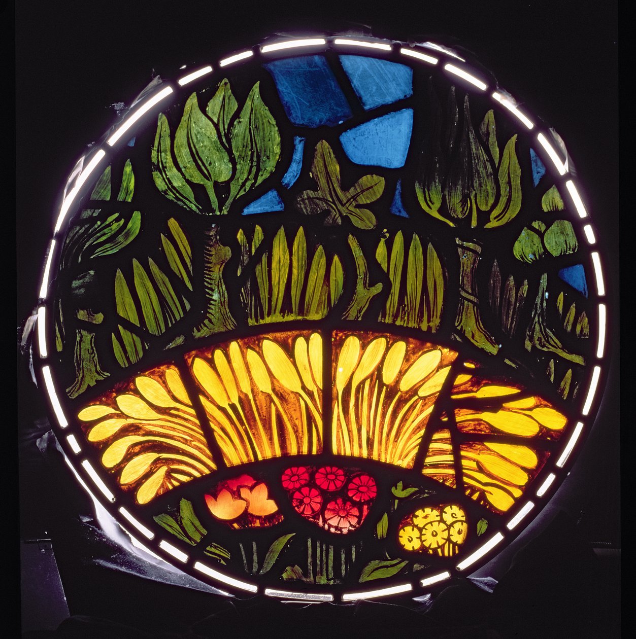 Planter og træer, detalje fra skabelsesvinduet, 1861 farvede glasdetalje af 120153 af William Morris