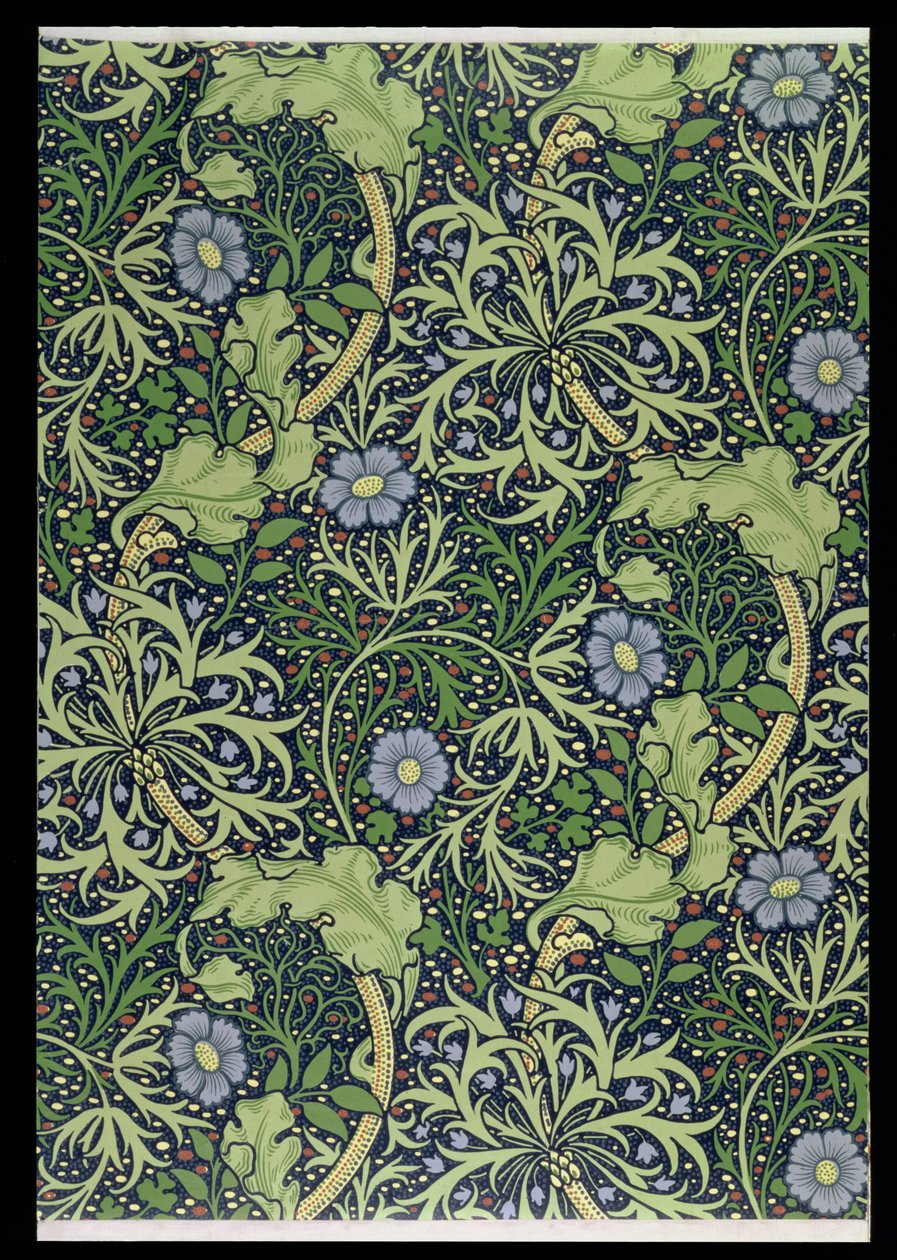Seaweed Wallpaper Design, trykt af John Henry Dearle (1860-1932), 1901 (tapet) af William Morris