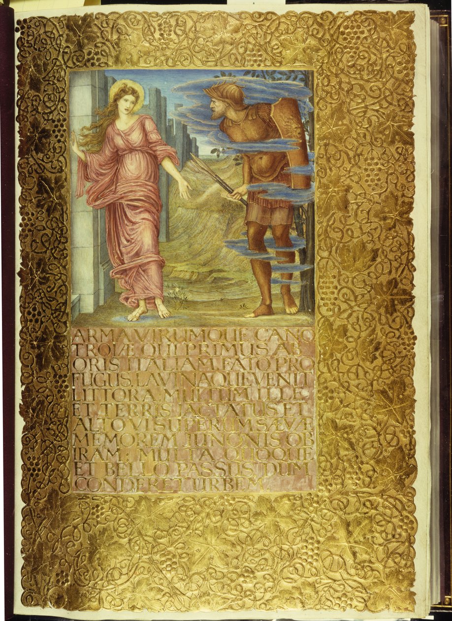 Venus og Æneas, åbning af bog I af Virgils "Aeneid" af William Morris