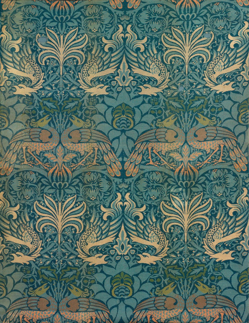 William Morris Peacock and Dragon tekstildesign, ca. 1880 (træbloktryk) af William Morris