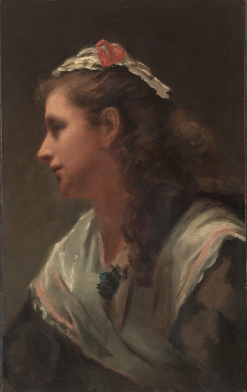 Hans første model - Miss Russell, ca. 1873 (olie på lærred) af William Morris Hunt