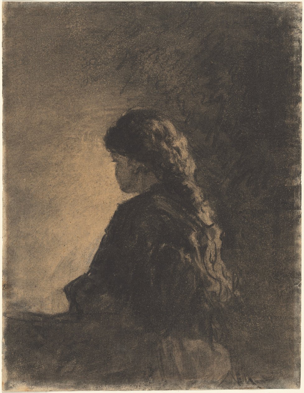 Siddende pige af William Morris Hunt