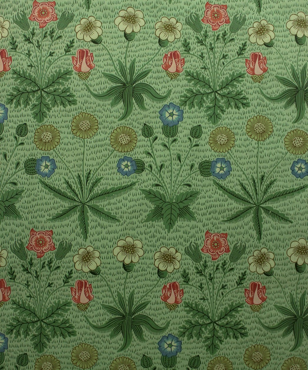 Daisy Marguerite, bloktrykt tapet, 1862. af William Morris Tapestry Works