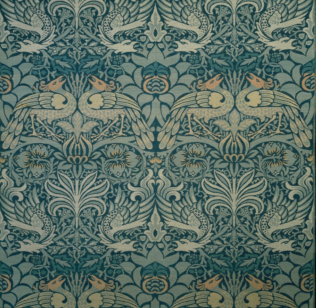 Dekorativt stof, 1876-1890. af William Morris Tapestry Works