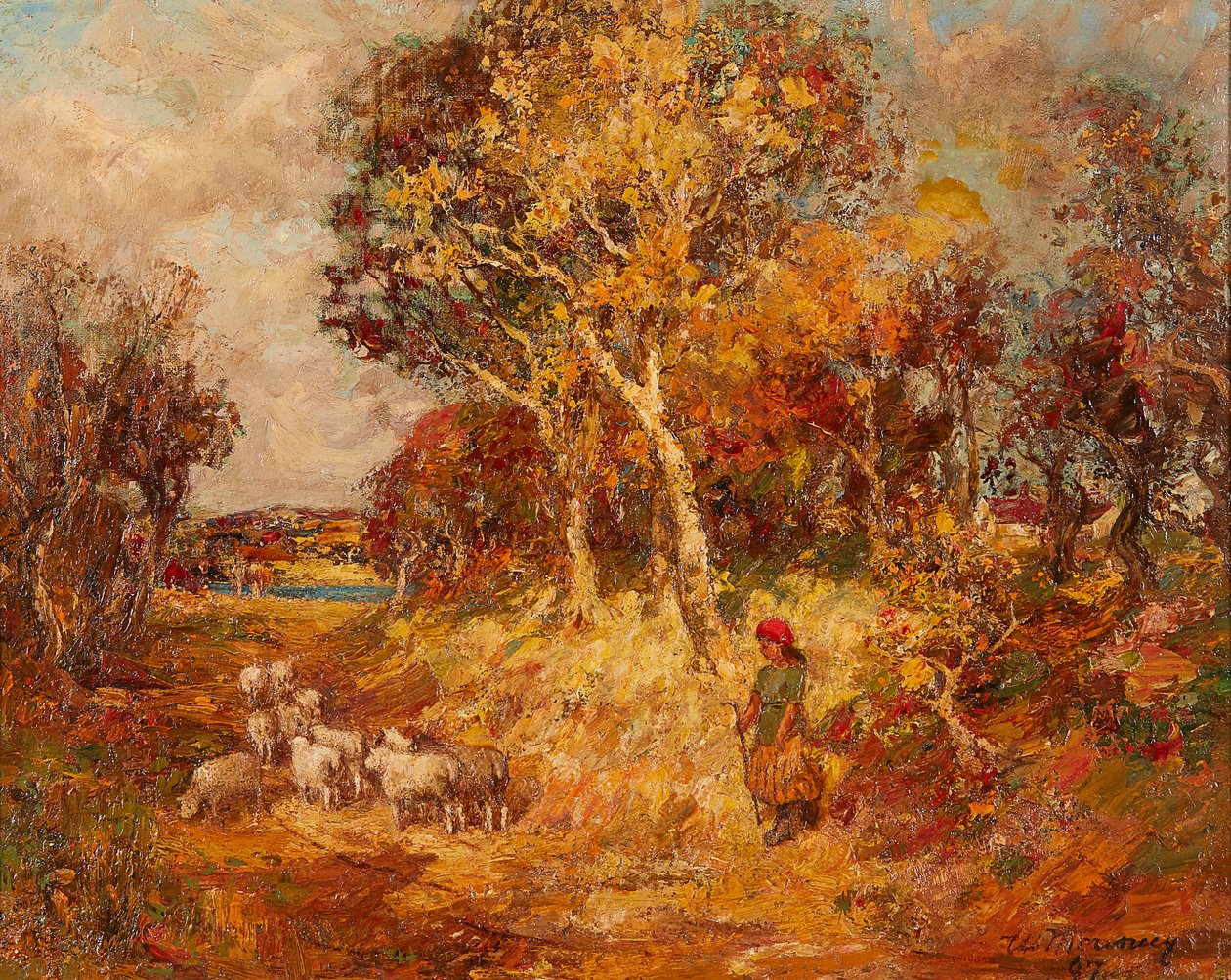 Gyldent efterår (olie på lærred) af William Mouncey