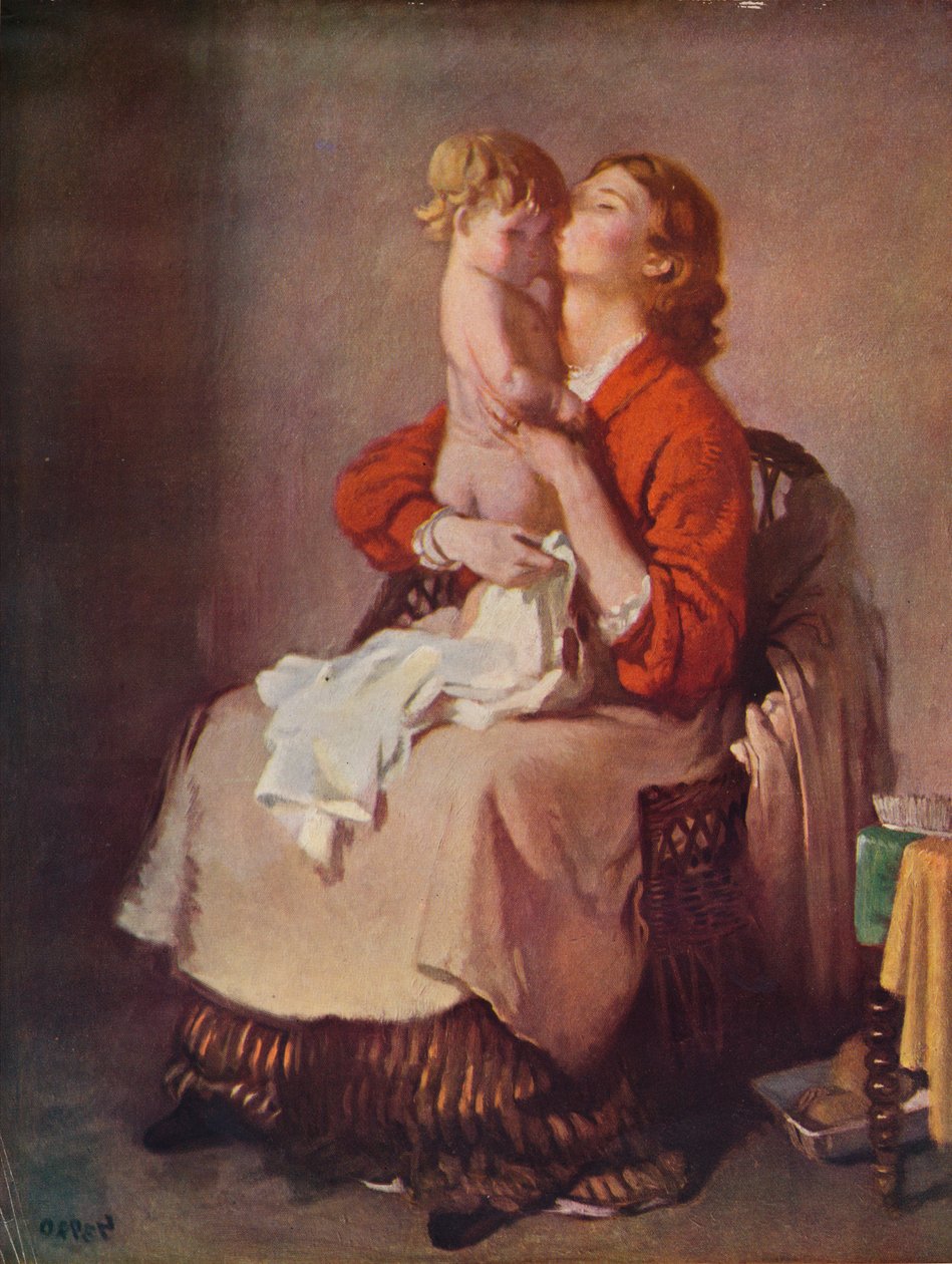 Lady Orpen og barn, 1935 af William Newenham Montague Orpen