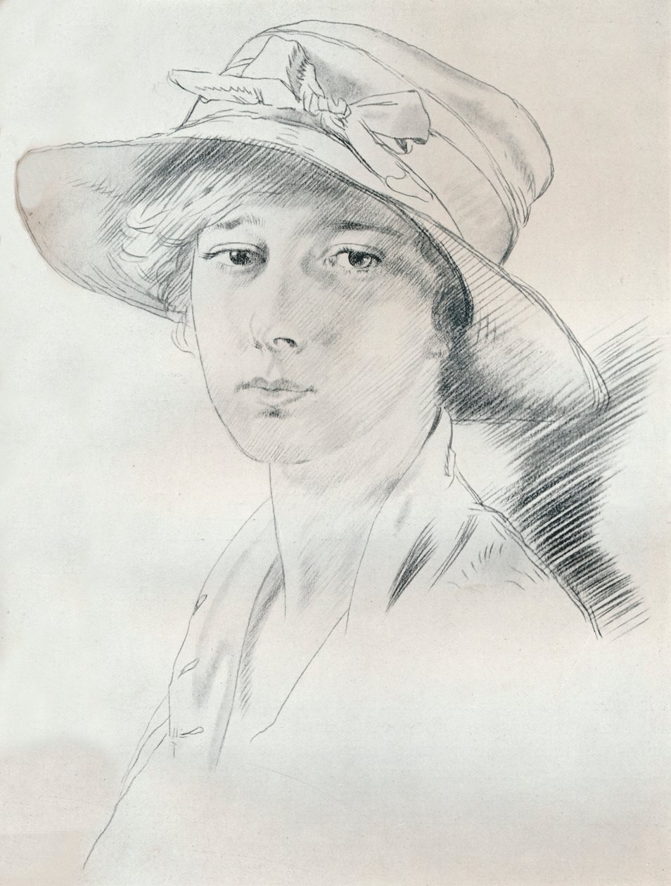 Portrætstudie med blyant, c20. århundrede 1932 af William Newenham Montague Orpen