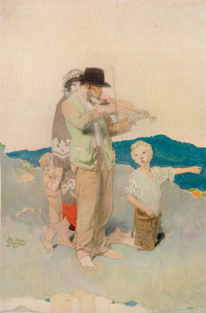 Spillemanden, Study for Central Group in the Wayside Wedding, c1923 af William Newenham Montague Orpen