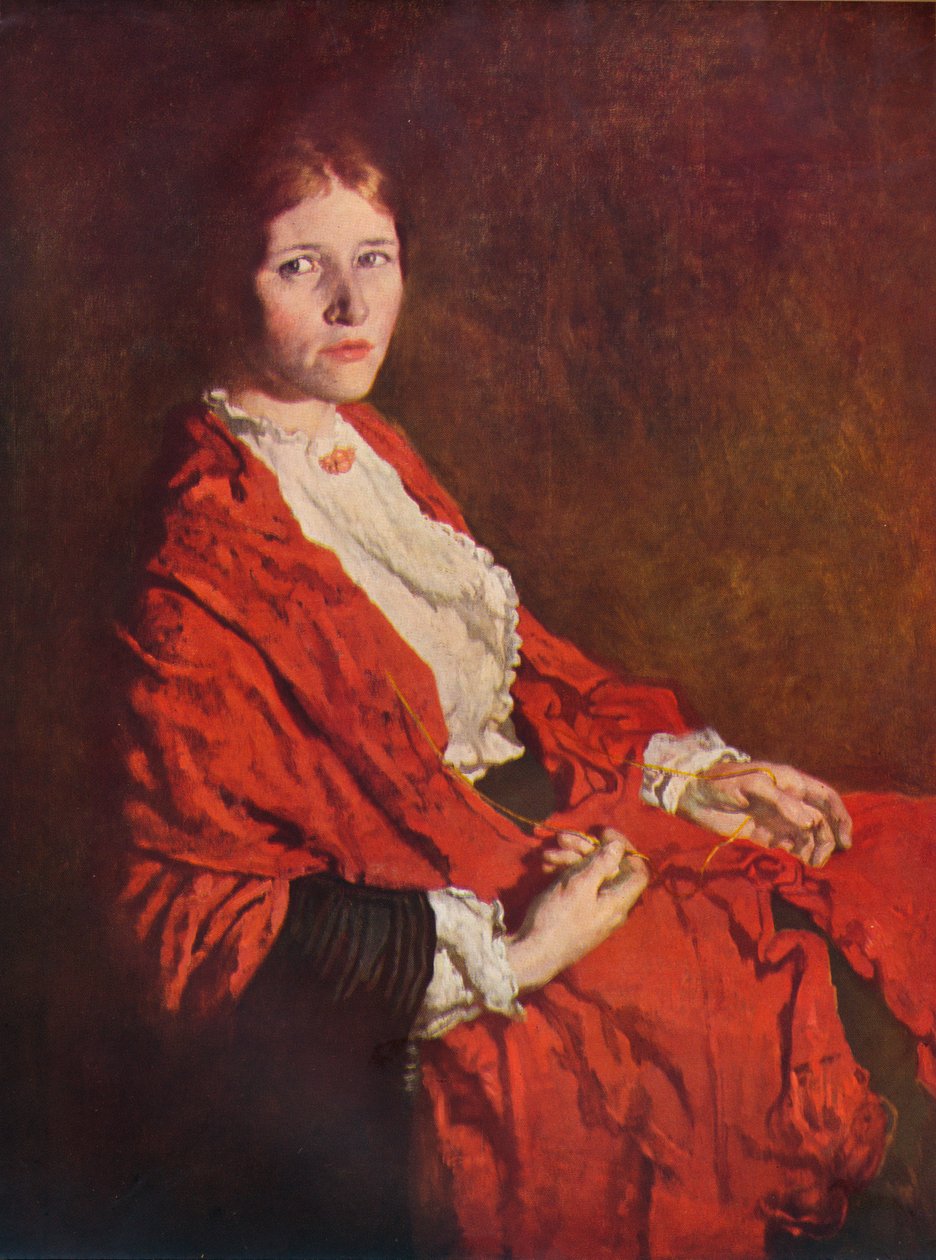 Det røde tørklæde, 1935 af William Newenham Montague Orpen