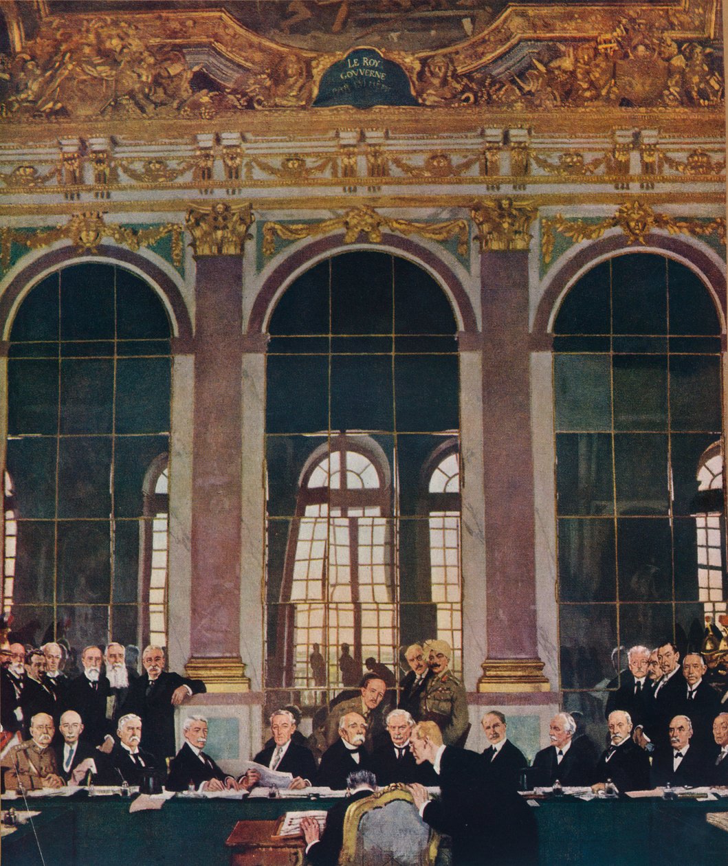 Underskrivelsen af fred i spejlhallen, Versailles, 28. juni 1919, 1919 1935 af William Newenham Montague Orpen