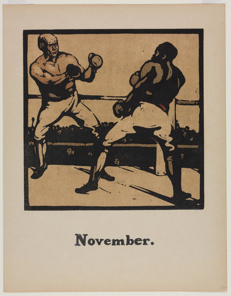En almanak med tolv sportsgrene: Boksning af William Nicholson