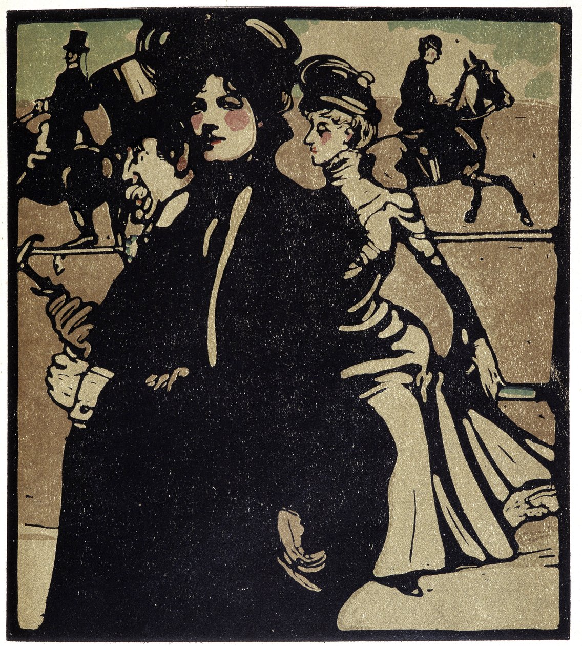 Aristocrats at the races, London - i "" Types of London"", af William Nicholson (1872-1949), red. Floury af William Nicholson