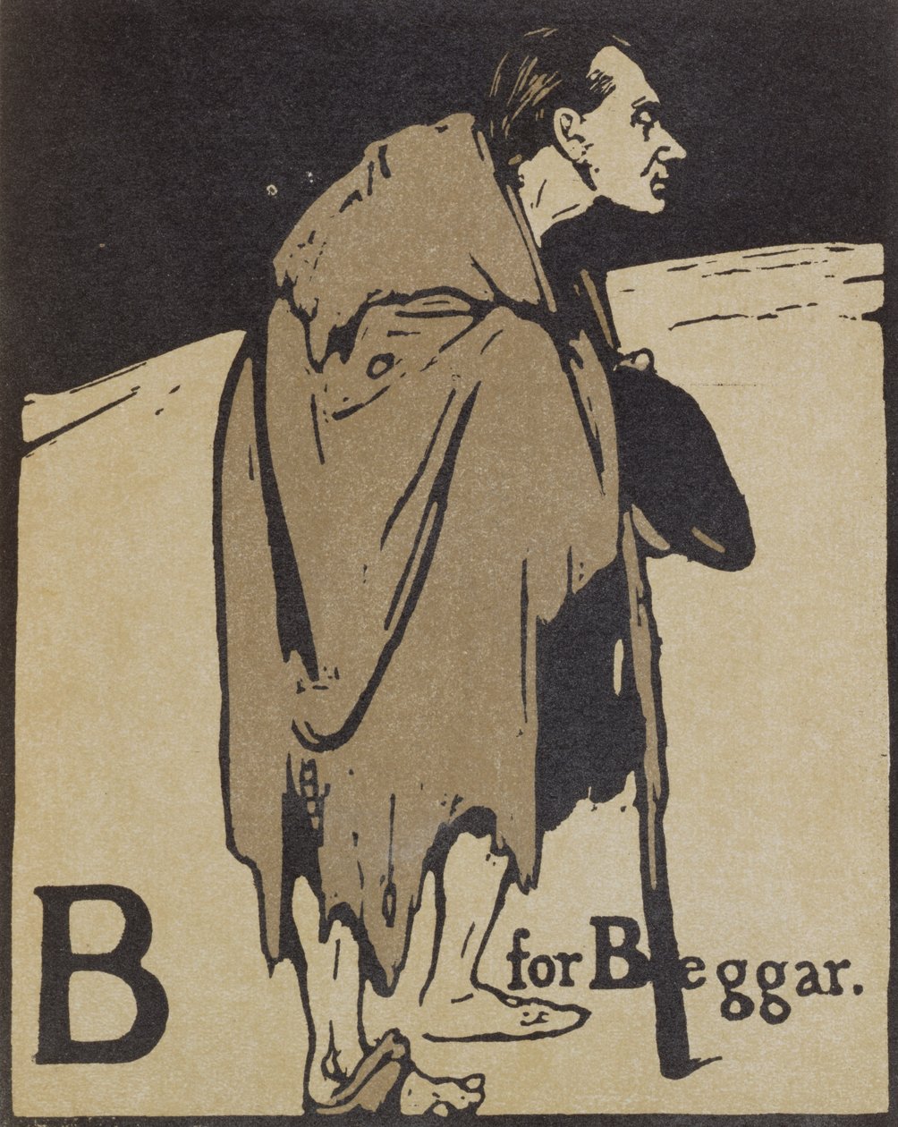 B for Beggar, illustration fra 