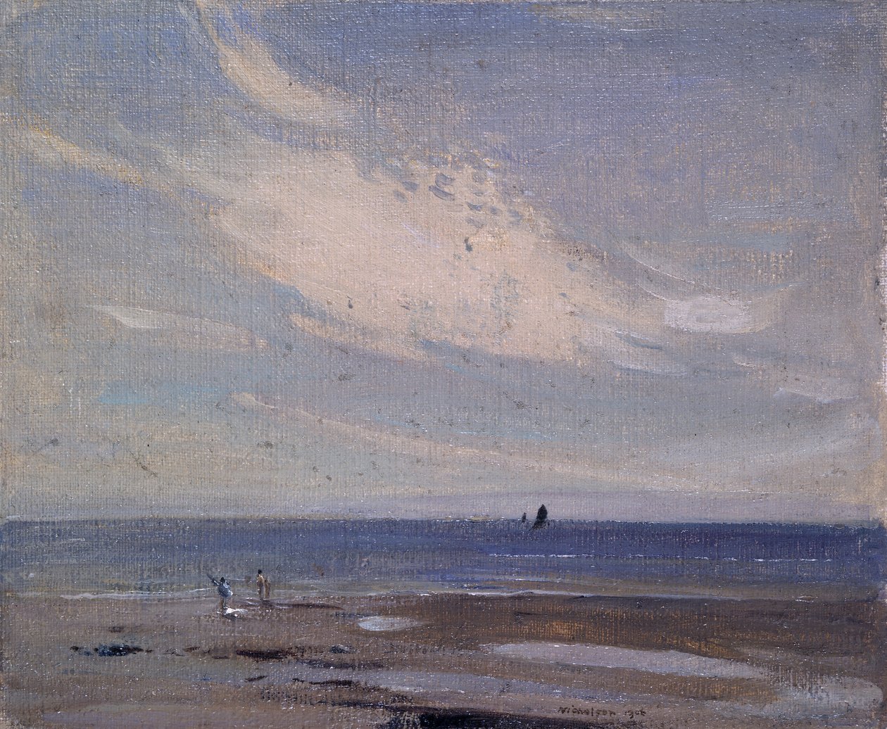 Coast scene (Olie på lærred på plade) af William Nicholson