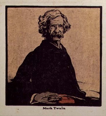 Mark Twain (1835-1910) illustration fra 