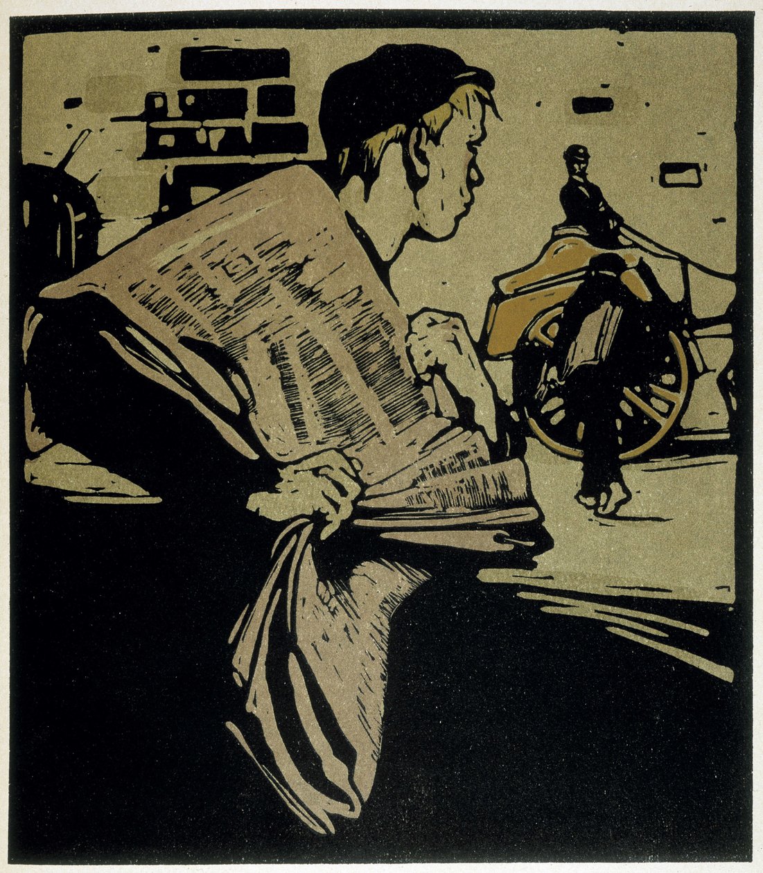 Newspaper Crier, London - i "" Types of London"", af William Nicholson (1872-1949), red. Floury af William Nicholson