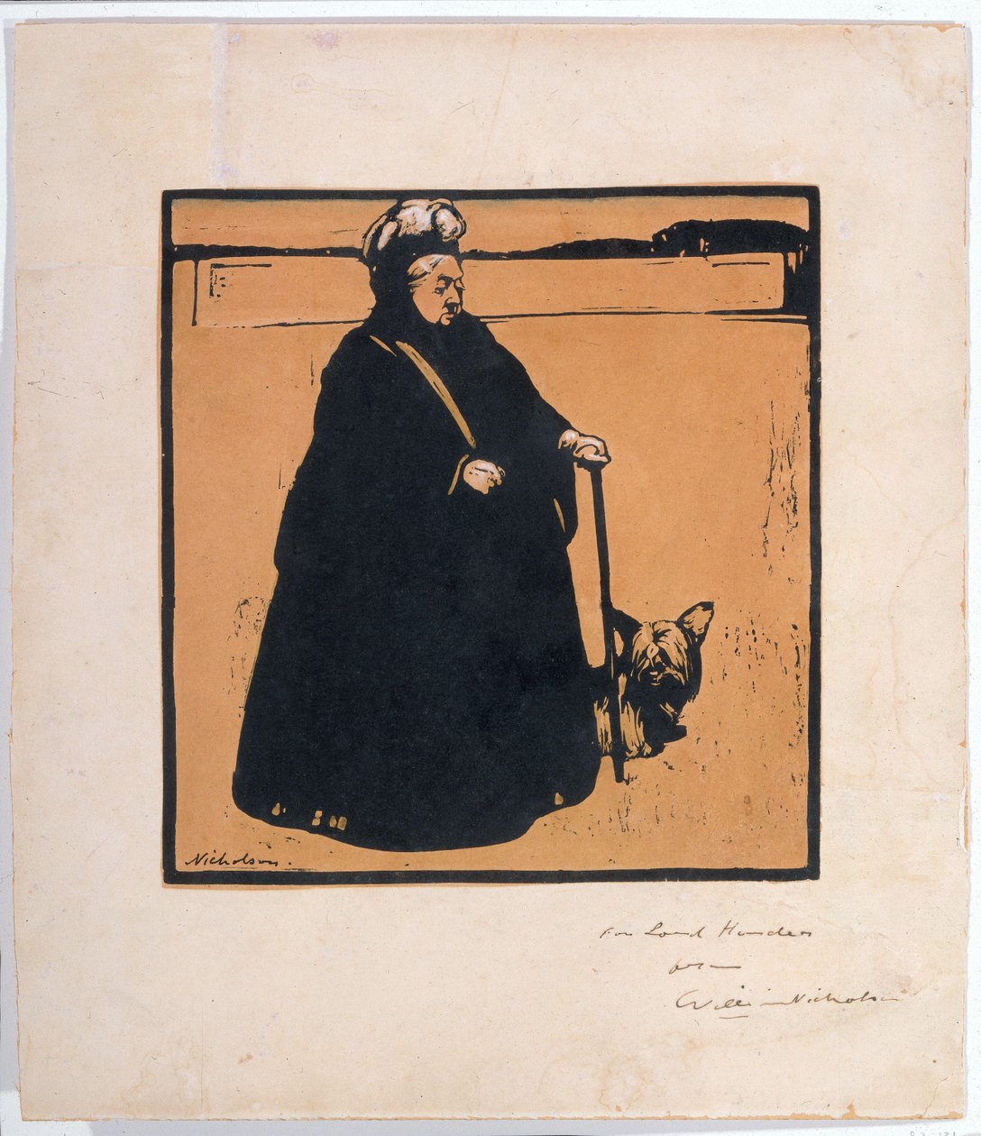 Portræt af dronning Victoria med hund Dronning Victoria af William Nicholson