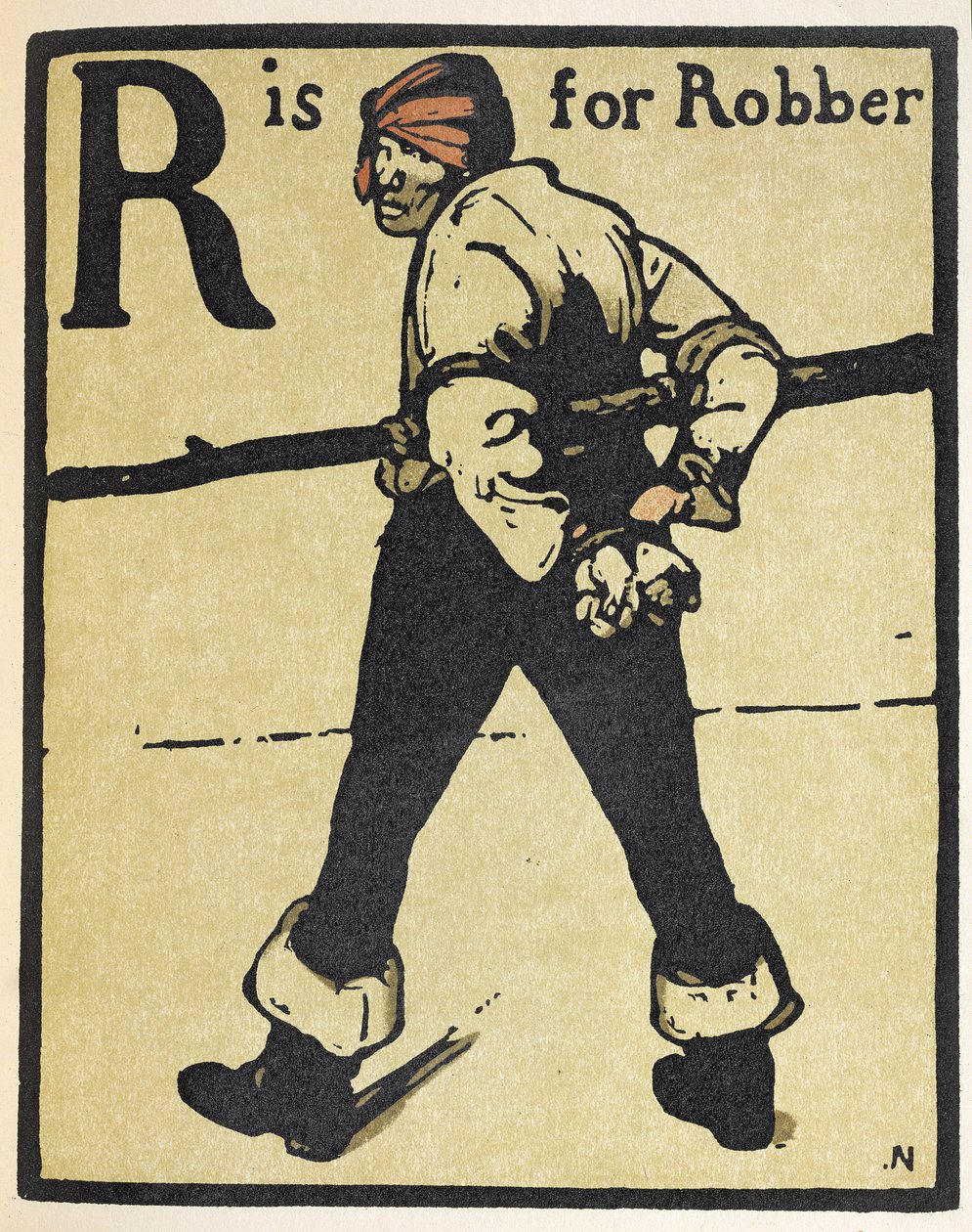 R er for Robber, illustration fra 