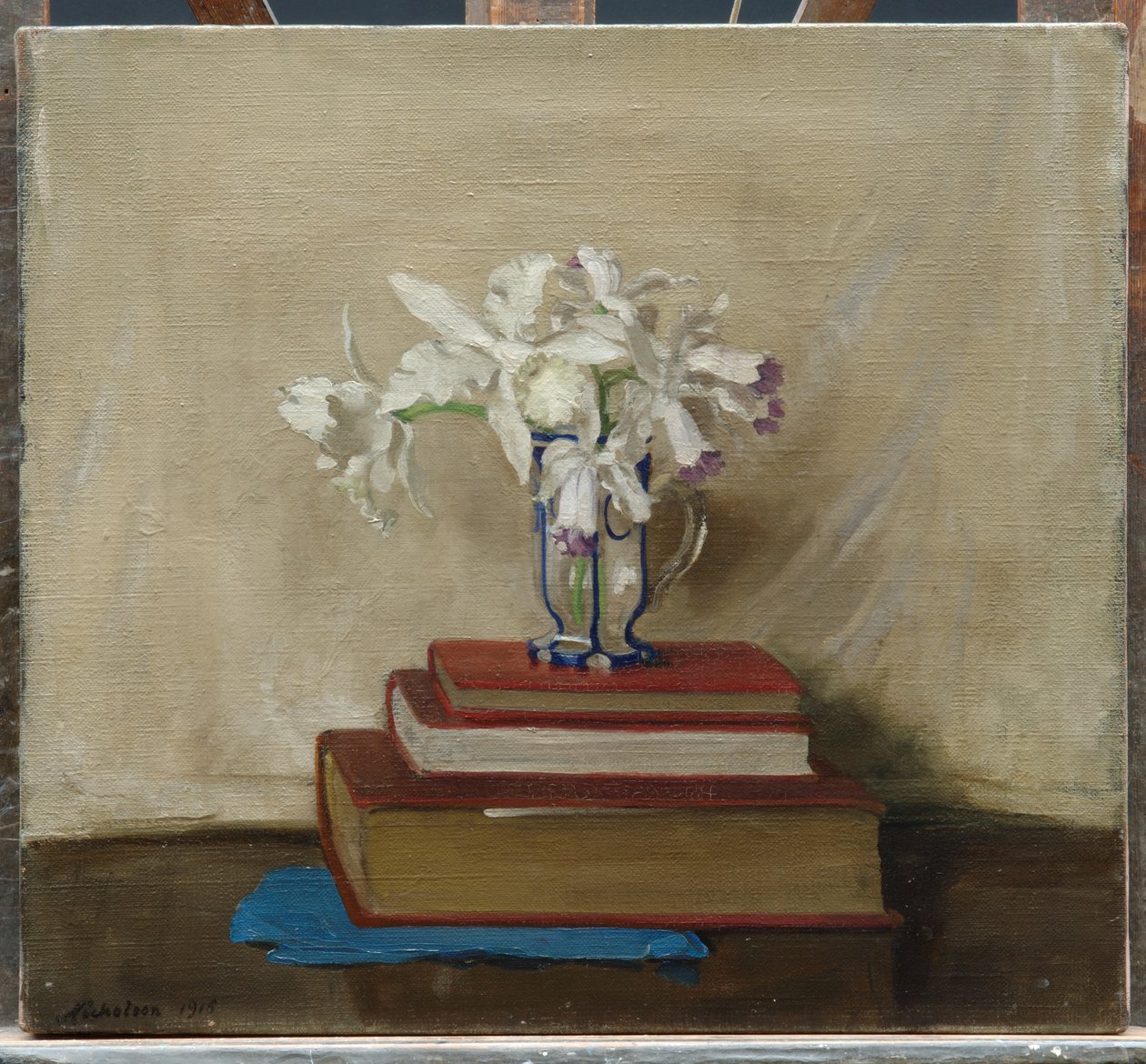 Hvide orkideer på bøger af William Nicholson