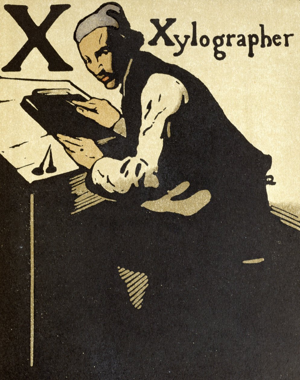 X for Xylographer, illustration fra 