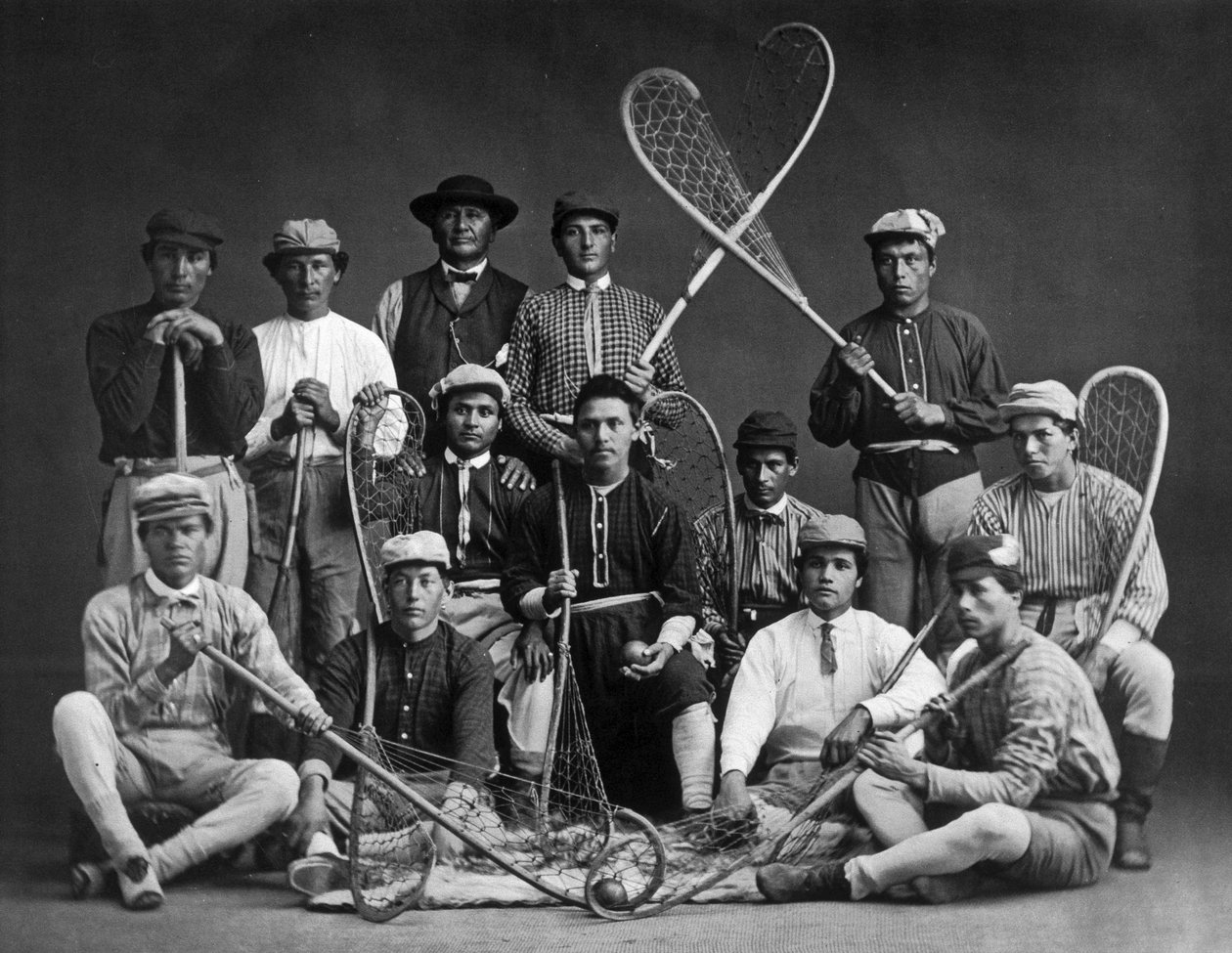 Canadian Indian Lacrosse Team, fotograferet af William Notman (1826-1891) af William Notman