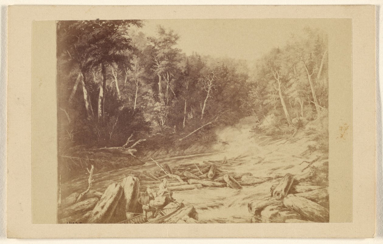 [Kopi af et maleri, der forestiller en flodscene med en mand i en kano, der fisker]. af William Notman