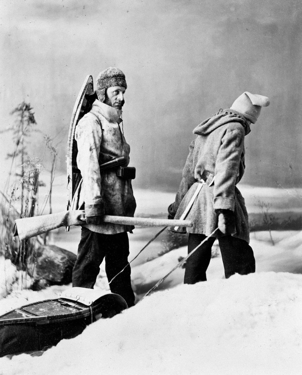 Life of the Trapper i Canada, foto af Nottman, omkring 1890. af William Notman