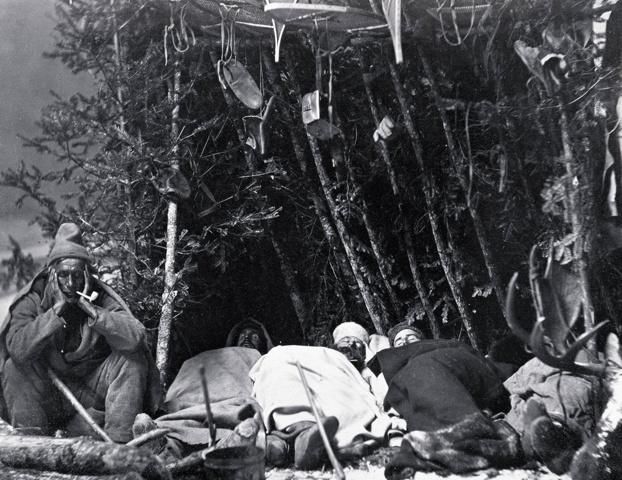 Life of the Trapper i Canada, foto af Nottman, omkring 1890. af William Notman