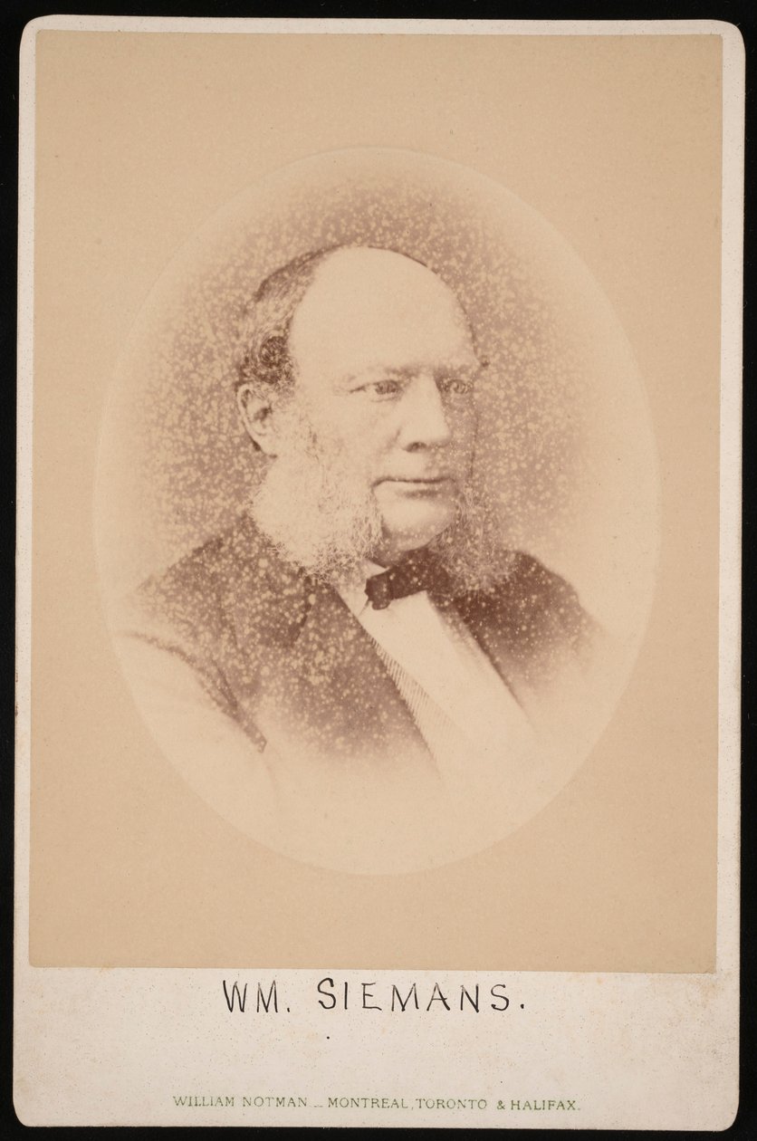 Portræt af Carl Wilhelm Siemens 1823-1883, før 1876. af William Notman