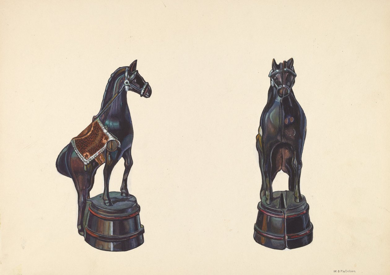Hest på Tøndebanke, ca. 1938. af William O. Fletcher