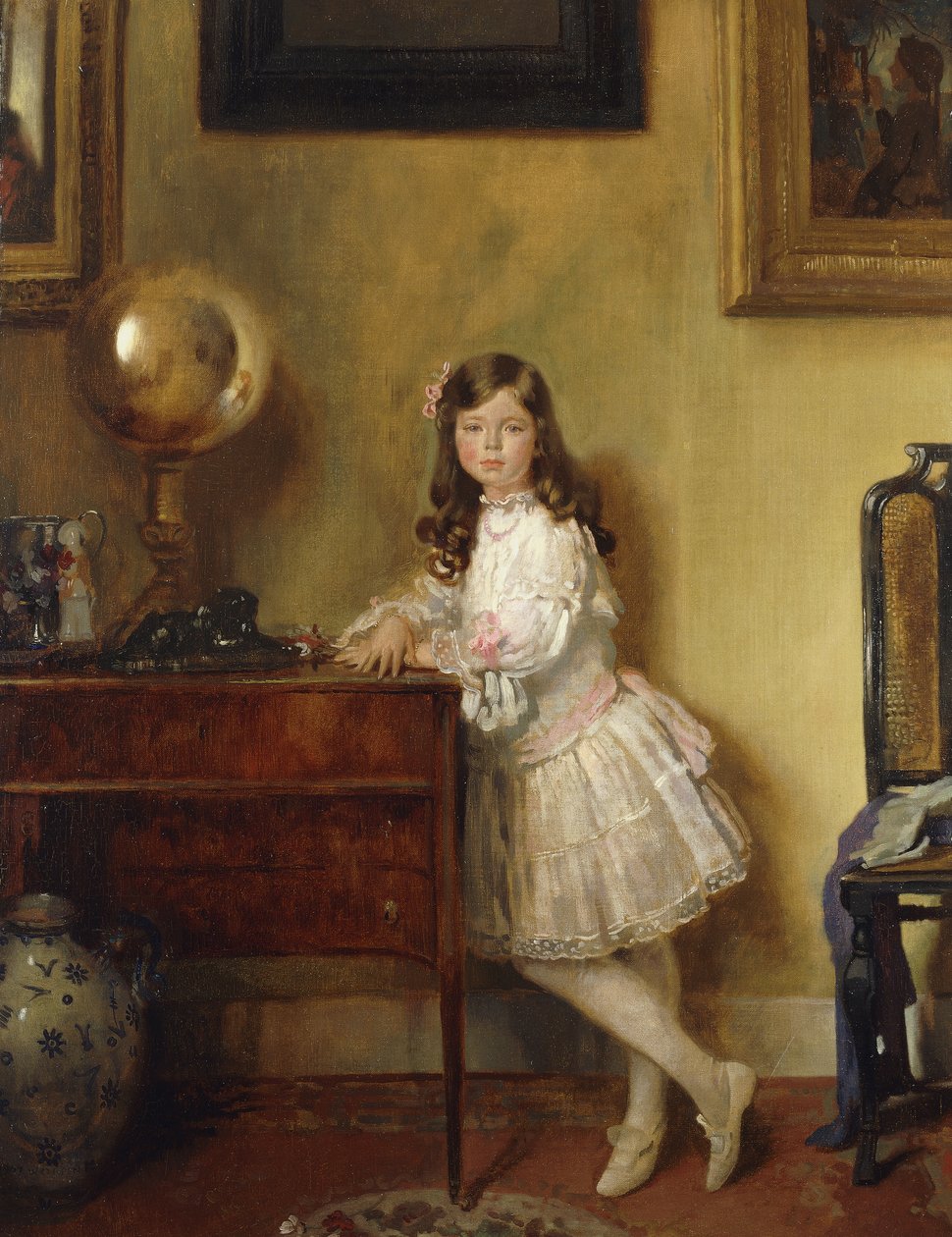 Miss Annie Harmsworth i et interiør, 1907 af William Orpen