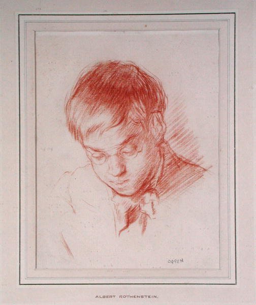 Portræt af Albert Rothenstein (Rutherstone) (1881-1953) 1899 (rød blyant på papir) af William Orpen