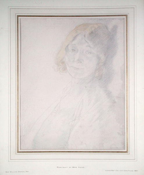 Portræt af Mrs Hone (blyant og akvarel på papir) af William Orpen